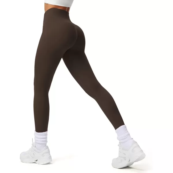 Aoxjox Workout Leggings for Women Tummy Control Athletic Gym Running Vanity V Waist Hidden Scrunch Yoga Pants 26quotMulch