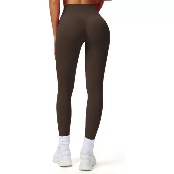 Aoxjox Workout Leggings for Women Tummy Control Athletic Gym Running Vanity V Waist Hidden Scrunch Yoga Pants 26quotMulch