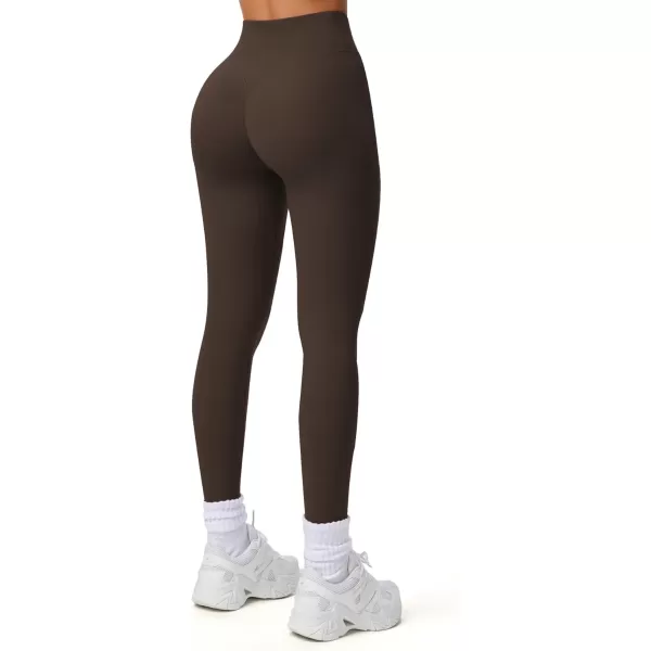 Aoxjox Workout Leggings for Women Tummy Control Athletic Gym Running Vanity V Waist Hidden Scrunch Yoga Pants 26quotMulch