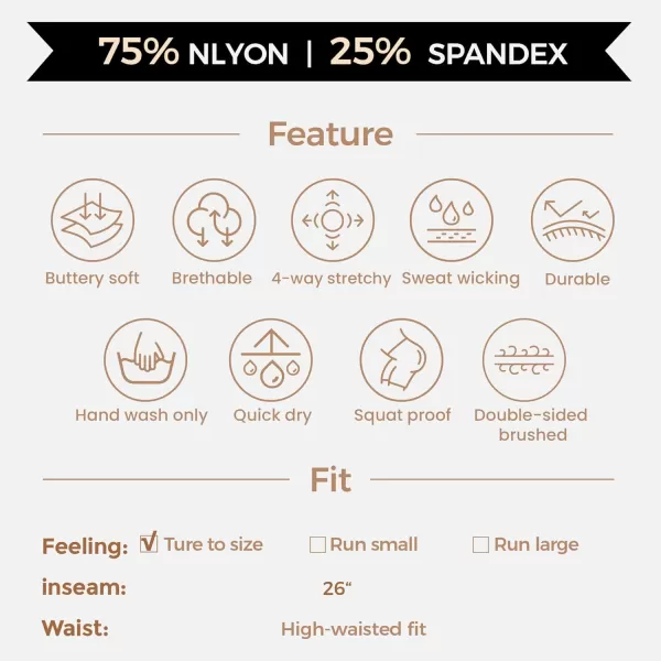 Aoxjox Workout Leggings for Women Tummy Control Athletic Gym Running Vanity V Waist Hidden Scrunch Yoga Pants 26quotRum Raisin