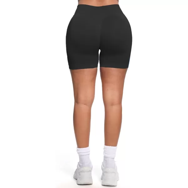 Womens Impact Seamless Workout Shorts Hidden Scrunch Butt Lifting Low Waist Gym ShortsBlack