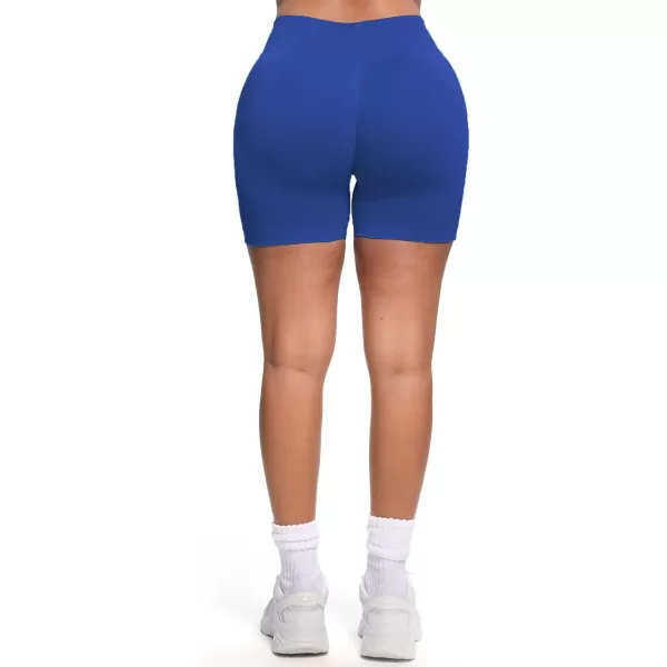 Womens Impact Seamless Workout Shorts Hidden Scrunch Butt Lifting Low Waist Gym ShortsDeep Sea