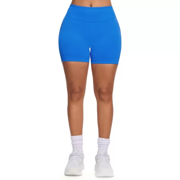 Womens Impact Seamless Workout Shorts Hidden Scrunch Butt Lifting Low Waist Gym ShortsElectric Blue