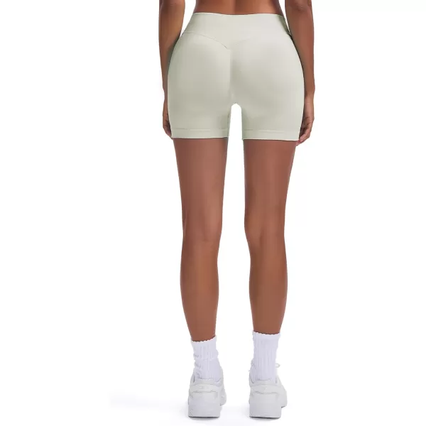Womens Impact Seamless Workout Shorts Hidden Scrunch Butt Lifting Low Waist Gym ShortsFeather Beige