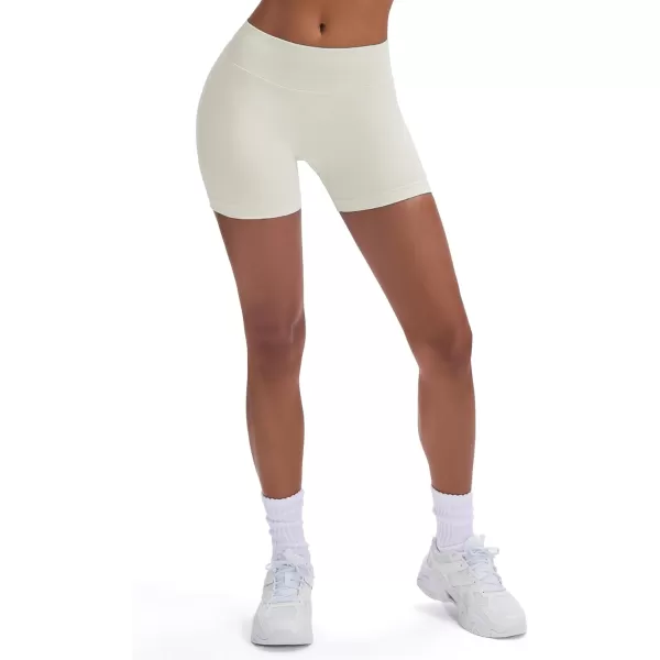 Womens Impact Seamless Workout Shorts Hidden Scrunch Butt Lifting Low Waist Gym ShortsFeather Beige