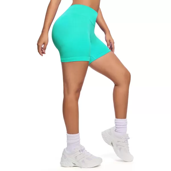 Womens Impact Seamless Workout Shorts Hidden Scrunch Butt Lifting Low Waist Gym ShortsIce Mint