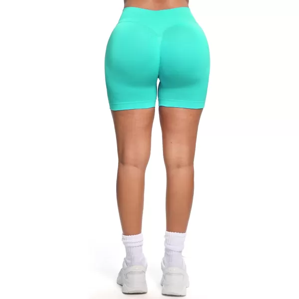 Womens Impact Seamless Workout Shorts Hidden Scrunch Butt Lifting Low Waist Gym ShortsIce Mint