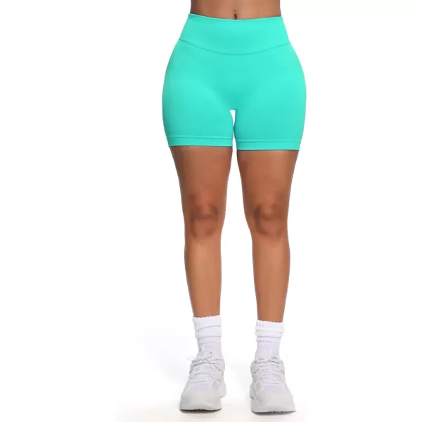Womens Impact Seamless Workout Shorts Hidden Scrunch Butt Lifting Low Waist Gym ShortsIce Mint