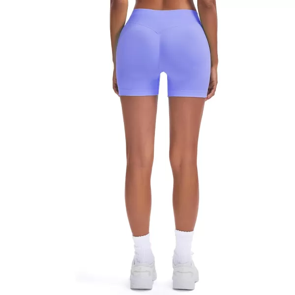 Womens Impact Seamless Workout Shorts Hidden Scrunch Butt Lifting Low Waist Gym ShortsPeriwinkle