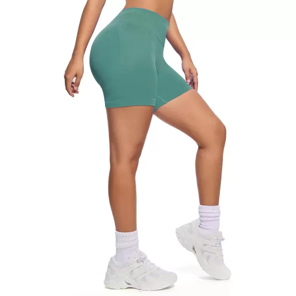 Womens Impact Seamless Workout Shorts Hidden Scrunch Butt Lifting Low Waist Gym ShortsPistachio