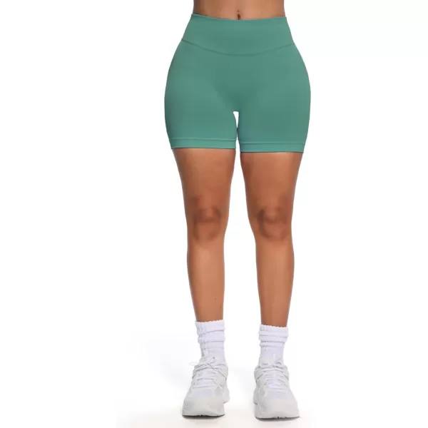 Womens Impact Seamless Workout Shorts Hidden Scrunch Butt Lifting Low Waist Gym ShortsPistachio