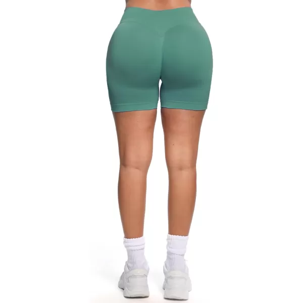 Womens Impact Seamless Workout Shorts Hidden Scrunch Butt Lifting Low Waist Gym ShortsPistachio