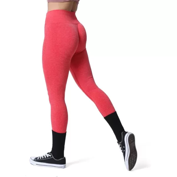 Aoxjox Womens High Waist Workout Gym Vital Seamless Leggings Yoga Pants 24Vital 20 Racing Red Marl