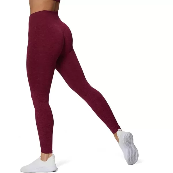 Aoxjox Womens High Waist Workout Gym Vital Seamless Leggings Yoga Pants 24Vital 30 Sangria Red