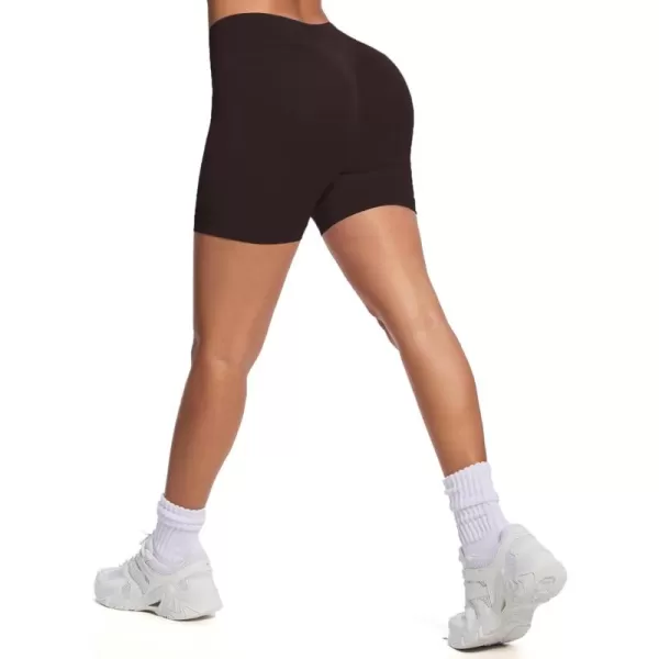 Womens Impact Seamless Workout Shorts Hidden Scrunch Butt Lifting Low Waist Gym ShortsDandelion Brown