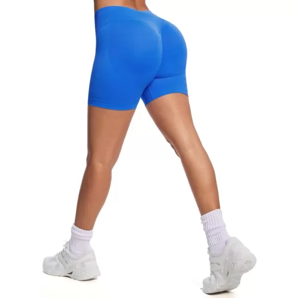 Womens Impact Seamless Workout Shorts Hidden Scrunch Butt Lifting Low Waist Gym ShortsElectric Blue