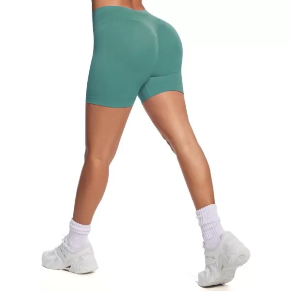 Womens Impact Seamless Workout Shorts Hidden Scrunch Butt Lifting Low Waist Gym ShortsPistachio