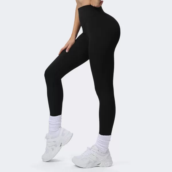 Aoxjox High Waisted Workout Breeze Leggings for Women Tummy Control Buttery Soft Yoga PantsBlack Size Down If in Between