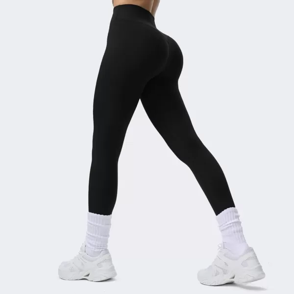 Aoxjox High Waisted Workout Breeze Leggings for Women Tummy Control Buttery Soft Yoga PantsBlack Size Down If in Between