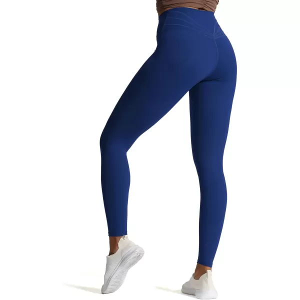 Aoxjox High Waisted Workout Leggings for Women CrossWaist Crossover Tummy Control Trinity Buttery Soft Yoga Pants 26quotBellwether Blue