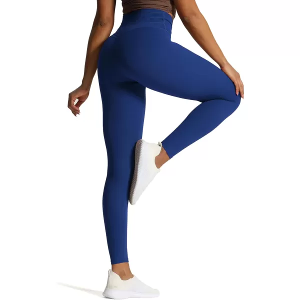 Aoxjox High Waisted Workout Leggings for Women CrossWaist Crossover Tummy Control Trinity Buttery Soft Yoga Pants 26quotBellwether Blue