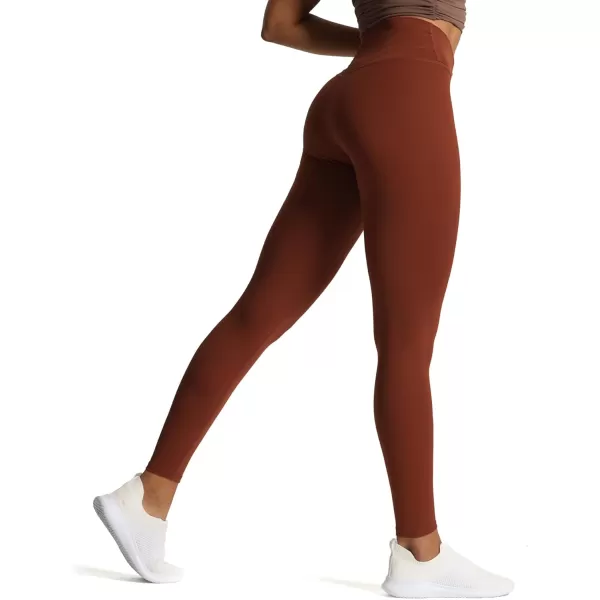 Aoxjox High Waisted Workout Leggings for Women CrossWaist Crossover Tummy Control Trinity Buttery Soft Yoga Pants 26quotCherry Mahogany