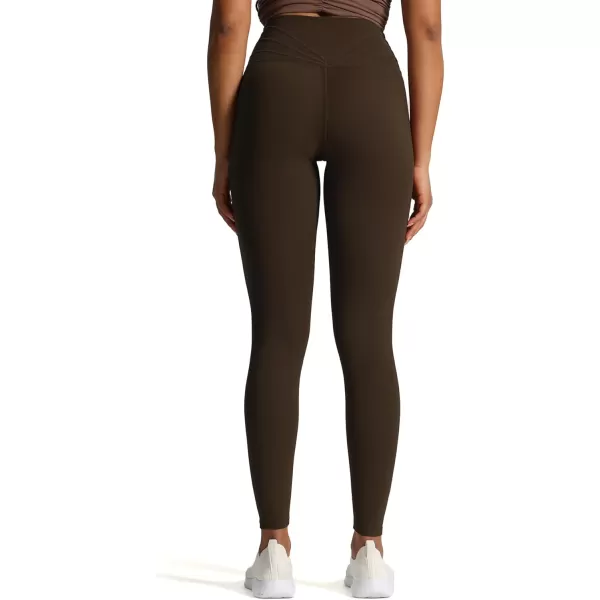 Aoxjox High Waisted Workout Leggings for Women CrossWaist Crossover Tummy Control Trinity Buttery Soft Yoga Pants 26quotMulch
