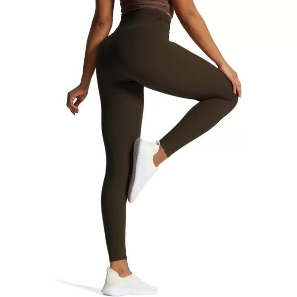 Aoxjox High Waisted Workout Leggings for Women CrossWaist Crossover Tummy Control Trinity Buttery Soft Yoga Pants 26quotMulch