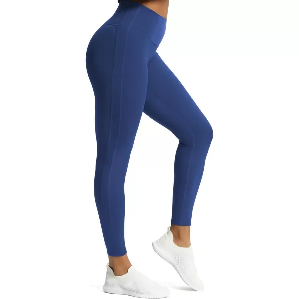 Aoxjox High Waisted Workout Leggings for Women GEO Compression Tummy Control Gym Buttery Soft Yoga Pants 27quotBellwether Blue