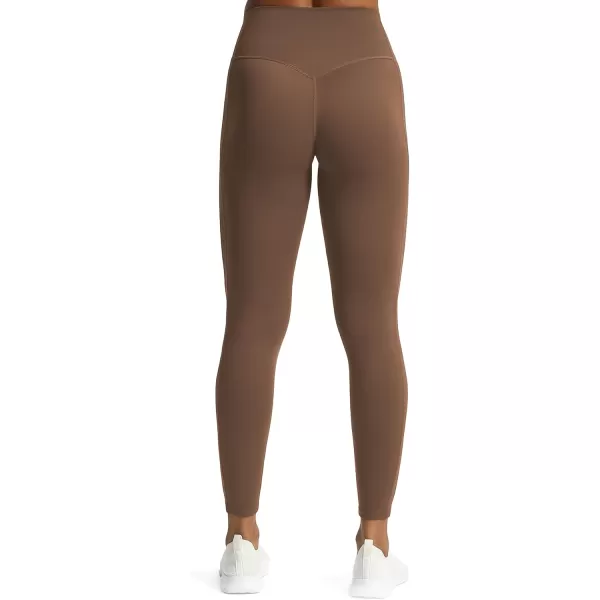 Aoxjox High Waisted Workout Leggings for Women GEO Compression Tummy Control Gym Buttery Soft Yoga Pants 27quotFudge Coffee