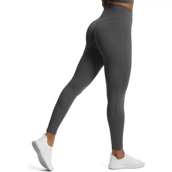 Aoxjox High Waisted Workout Leggings for Women GEO Compression Tummy Control Gym Buttery Soft Yoga Pants 27quotIron Grey