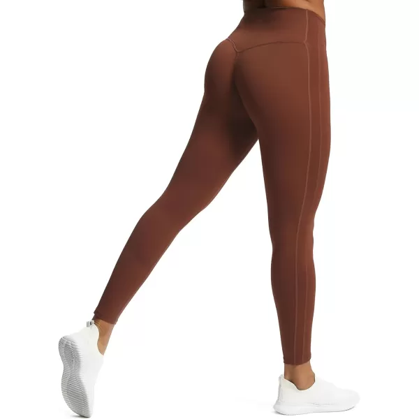 Aoxjox High Waisted Workout Leggings for Women GEO Compression Tummy Control Gym Buttery Soft Yoga Pants 27quotRum Raisin
