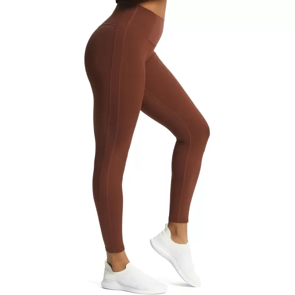 Aoxjox High Waisted Workout Leggings for Women GEO Compression Tummy Control Gym Buttery Soft Yoga Pants 27quotRum Raisin