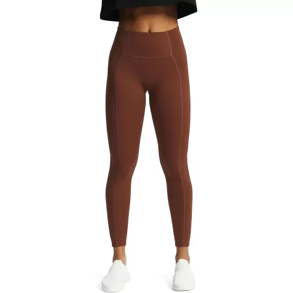 Aoxjox High Waisted Workout Leggings for Women GEO Compression Tummy Control Gym Buttery Soft Yoga Pants 27quotRum Raisin