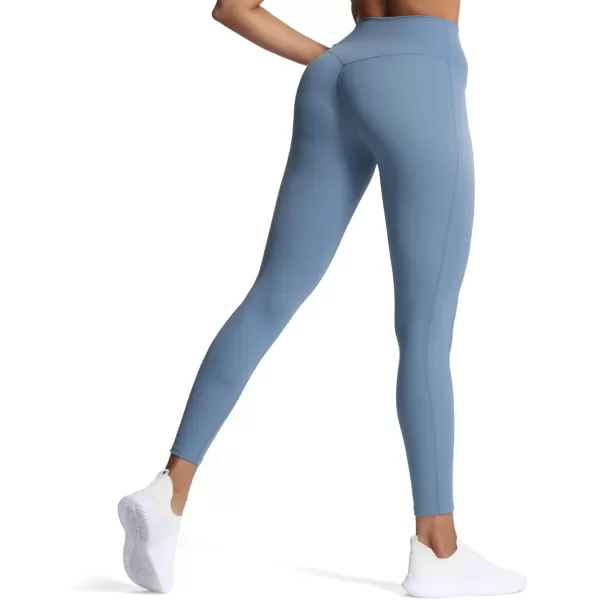 Aoxjox High Waisted Workout Leggings for Women GEO Compression Tummy Control Gym Buttery Soft Yoga Pants 27quotSteel Blue