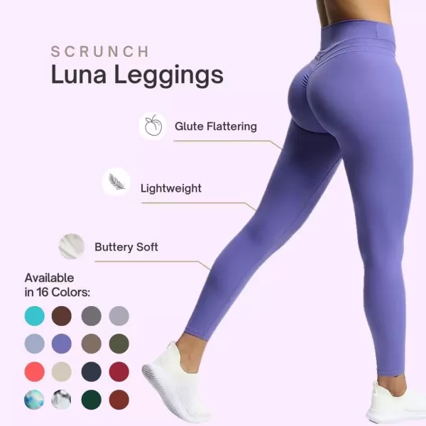 Aoxjox High Waisted Workout Leggings for Women Scrunch Tummy Control Luna Buttery Soft Yoga Pants 26quotBlack