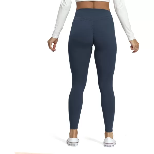 Aoxjox High Waisted Workout Leggings for Women Scrunch Tummy Control Luna Buttery Soft Yoga Pants 26quotBlueberry