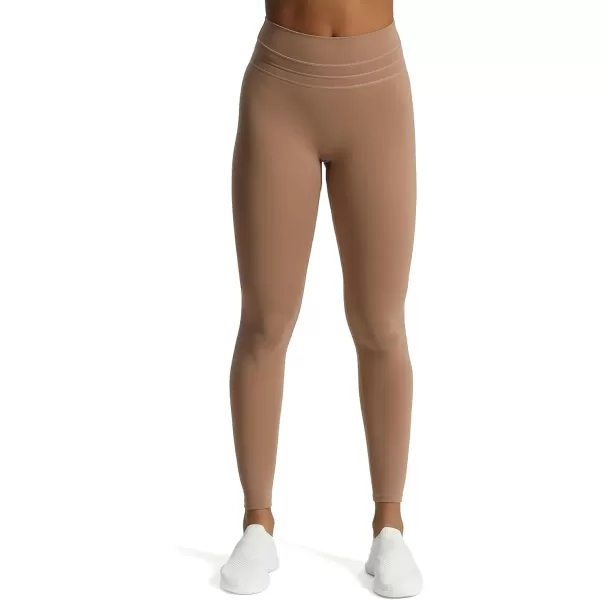 Aoxjox High Waisted Workout Leggings for Women Scrunch Tummy Control Luna Buttery Soft Yoga Pants 26quotBrownie