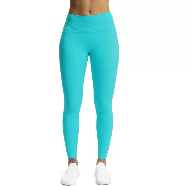 Aoxjox High Waisted Workout Leggings for Women Scrunch Tummy Control Luna Buttery Soft Yoga Pants 26quotCascade Blue