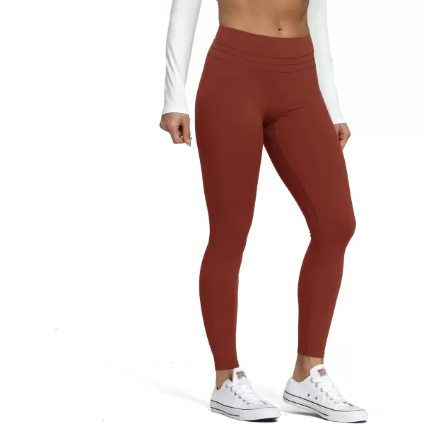 Aoxjox High Waisted Workout Leggings for Women Scrunch Tummy Control Luna Buttery Soft Yoga Pants 26quotCherry Mahogany