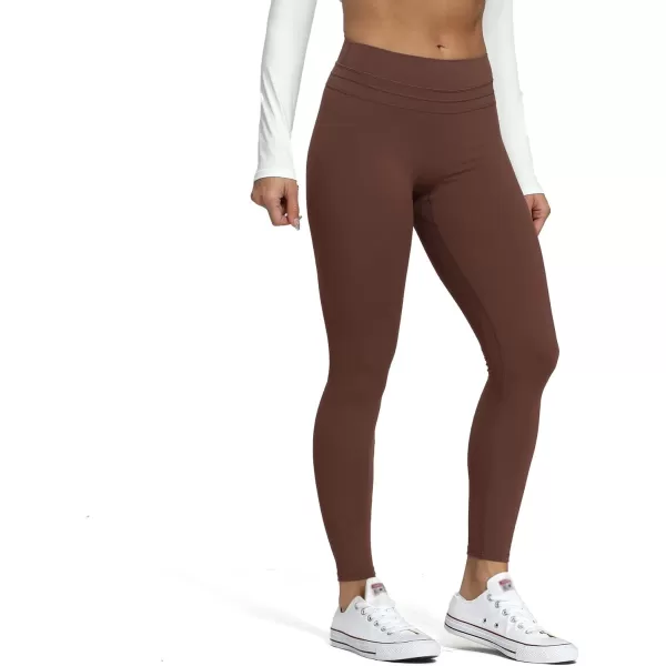 Aoxjox High Waisted Workout Leggings for Women Scrunch Tummy Control Luna Buttery Soft Yoga Pants 26quotDark Brown