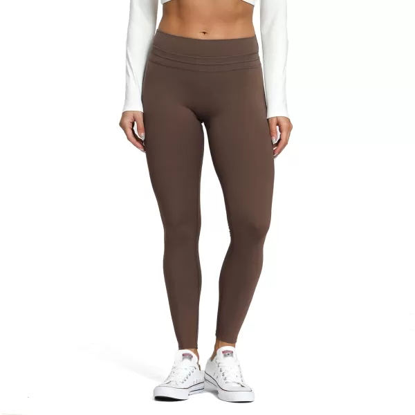 Aoxjox High Waisted Workout Leggings for Women Scrunch Tummy Control Luna Buttery Soft Yoga Pants 26quotFudge Coffee