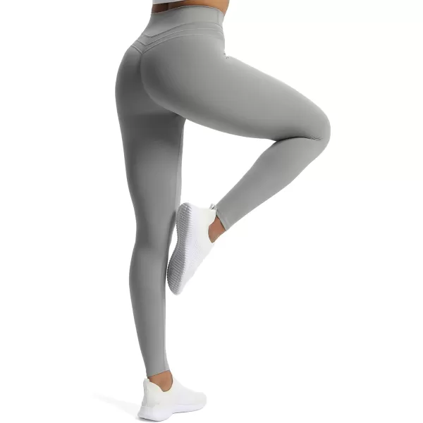 Aoxjox High Waisted Workout Leggings for Women Scrunch Tummy Control Luna Buttery Soft Yoga Pants 26quotGrey