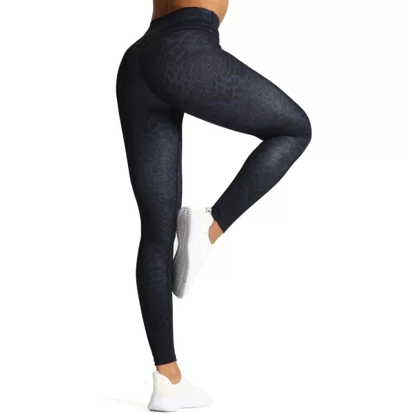 Aoxjox High Waisted Workout Leggings for Women Scrunch Tummy Control Luna Buttery Soft Yoga Pants 26quotMidnight Leaf Print