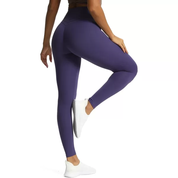 Aoxjox High Waisted Workout Leggings for Women Scrunch Tummy Control Luna Buttery Soft Yoga Pants 26quotMulberry Purple