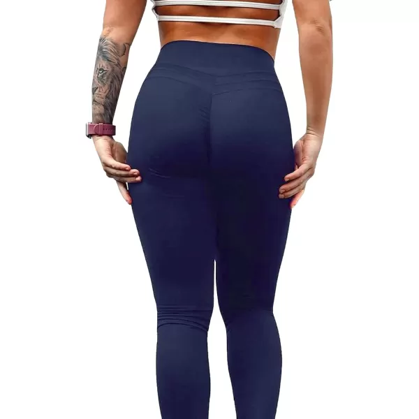 Aoxjox High Waisted Workout Leggings for Women Scrunch Tummy Control Luna Buttery Soft Yoga Pants 26quotNavy