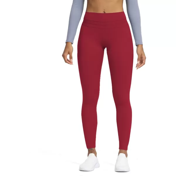 Aoxjox High Waisted Workout Leggings for Women Scrunch Tummy Control Luna Buttery Soft Yoga Pants 26quotRumba Red