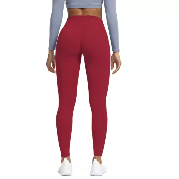 Aoxjox High Waisted Workout Leggings for Women Scrunch Tummy Control Luna Buttery Soft Yoga Pants 26quotRumba Red