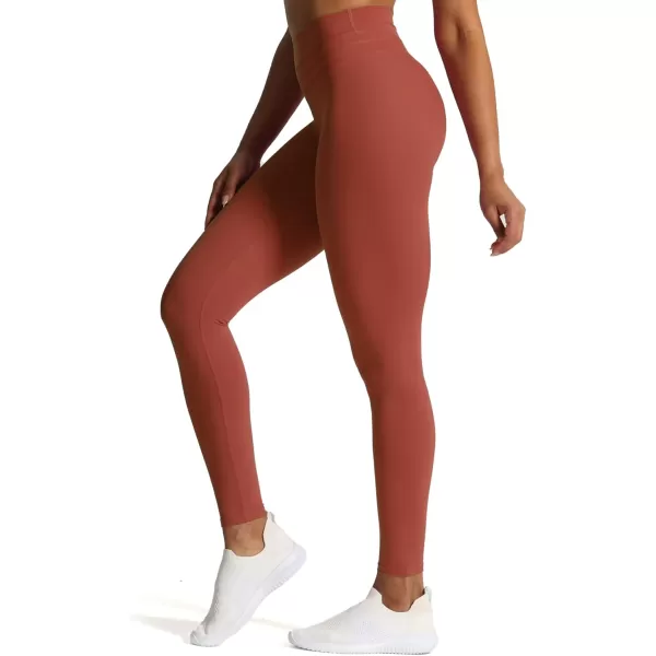 Aoxjox High Waisted Workout Leggings for Women Scrunch Tummy Control Luna Buttery Soft Yoga Pants 26quotRust Red