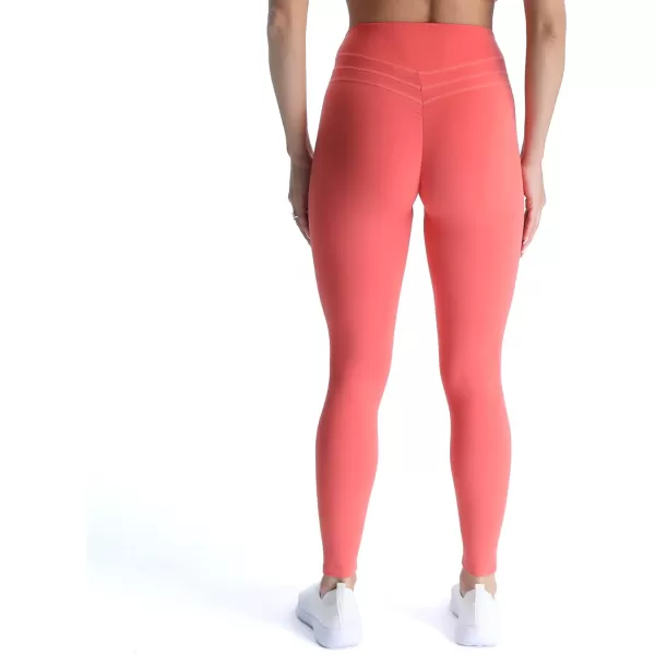 Aoxjox High Waisted Workout Leggings for Women Scrunch Tummy Control Luna Buttery Soft Yoga Pants 26quotSpiced Coral